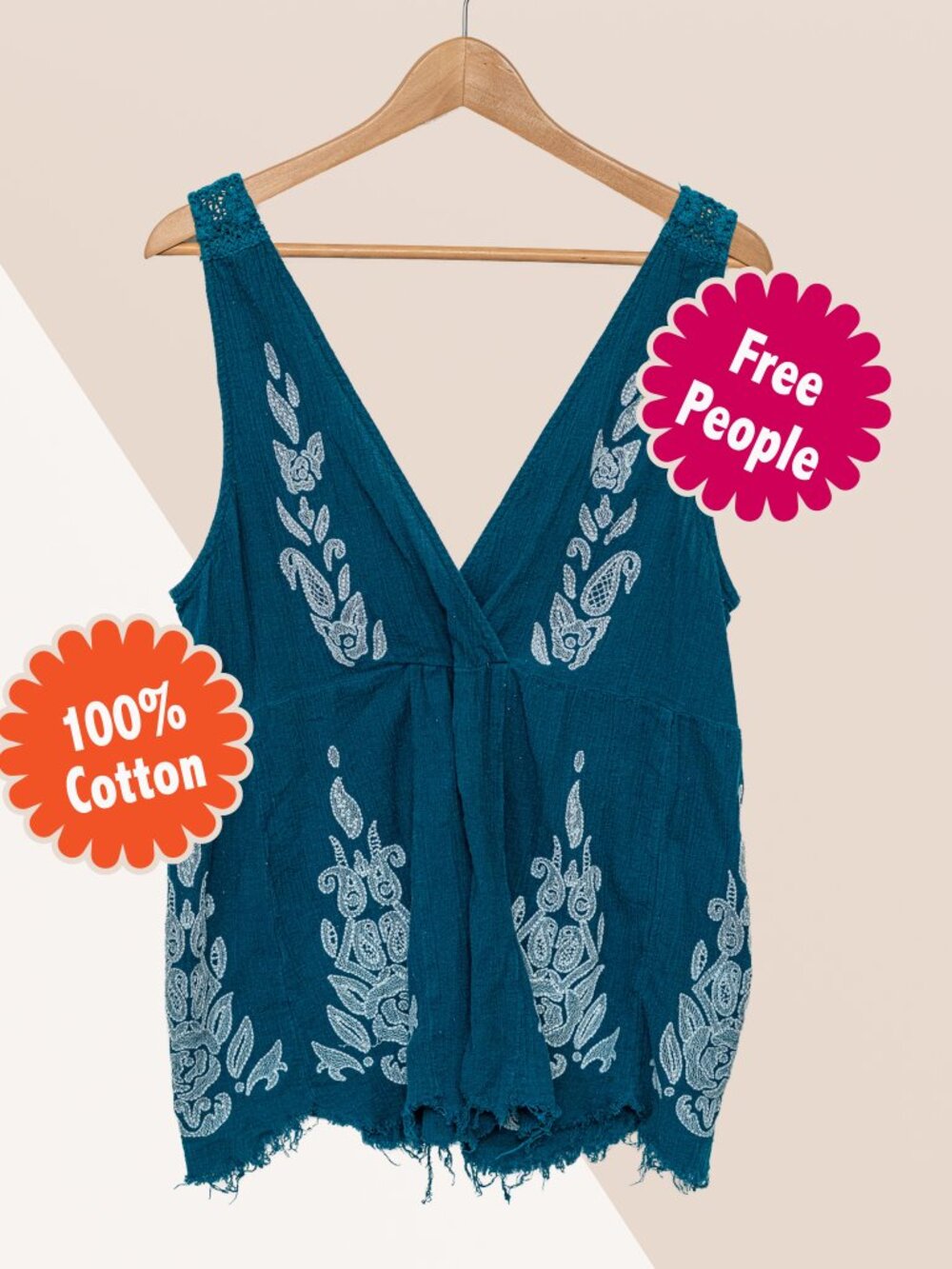 Free People Intimately Team Embroidered Top